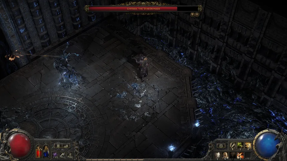 Path of Exile 2 temple boss encounter with Uthred, the Stardrinker